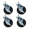 Bk Resources 5-inch Threaded Stem Casters, Hard Rubber Wheels, Brake, 300lb Cap, Grease/Water Resistant, 4PK 5SBR-5ST-HR-PS4 - alternate 1